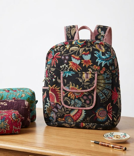 Black Floral backpack